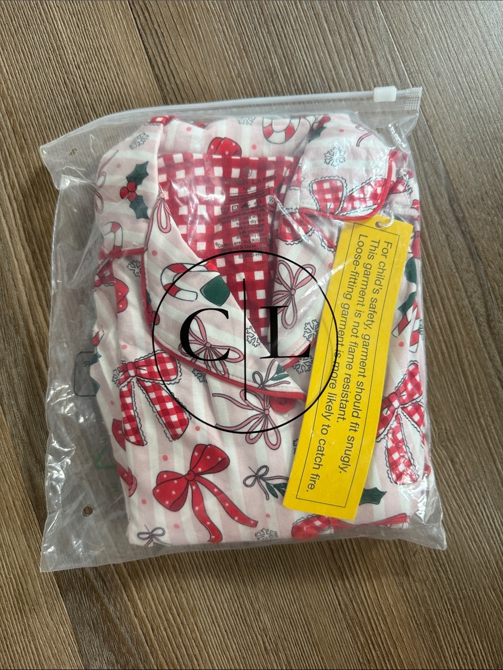 NWT Caden Lane Christmas Two-Piece Flare Lounge Set in Bow What Fun -5T